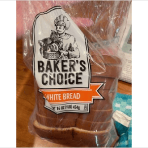 Baker's Choice White Bread 16oz